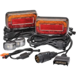 NARVA Pre-wired LED Trailer Light Set - Model 37 12V LED Plug and Play Trailer Lamp Kit (Submersible) For Boat Trailers